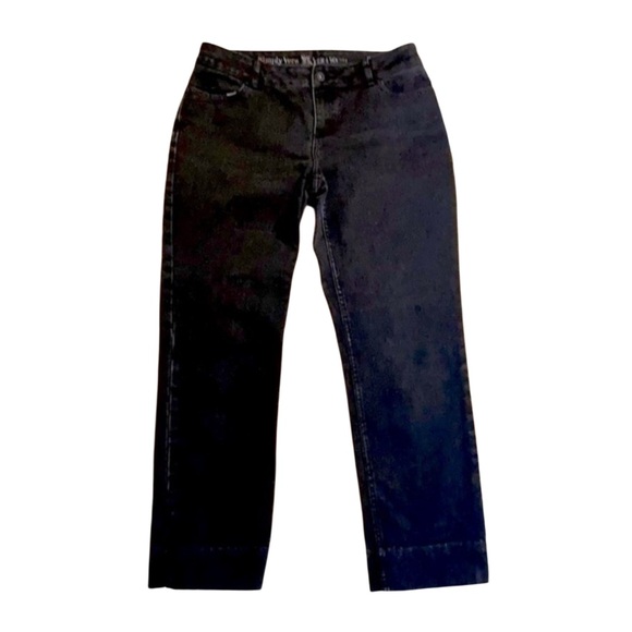VERA WANG | SIMPLY VERA Vera Wang Black Straight Leg Jeans Size 10 - Picture 1 of 9